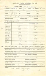 Birmingham City H 8.12.1951 Match Paperwork
