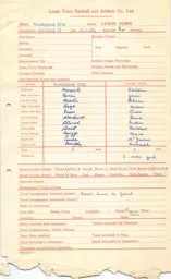 Birmingham City A 26.4.1952 Match Paperwork