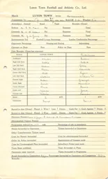 Rotherham United H 30.8.1952 Match Paperwork