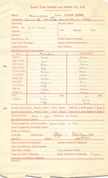 Birmingham City A 3.9.1952 Match Paperwork