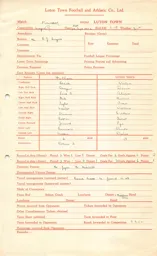 Fulham A 6.9.1952 Match Paperwork