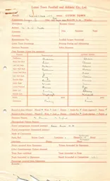 Leicester City A 20.9.1952 Match Paperwork