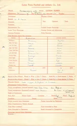 Rotherham United A 3.1.1953 Match Paperwork