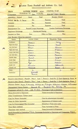 Swansea Town H 5.9.1953 Match Paperwork