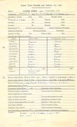 Birmingham City H 16.9.1953 Match Paperwork