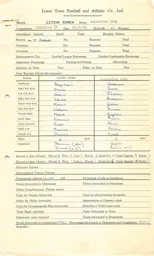 Leicester City H 19.9.1953 Match Paperwork