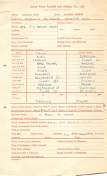 Swansea Town A 16.1.1954 Match Paperwork