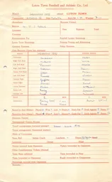 Leicester City A 6.2.1954 Match Paperwork
