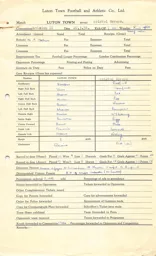 Bristol Rovers H 20.3.1954 Match Paperwork