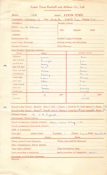Bury FC A 24.4.1954 Match Paperwork
