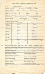 Nottingham Forest H 21.8.1954 Match Paperwork