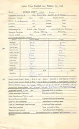 Bury FC H 1.9.1954 Match Paperwork & Correspondence