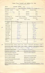 Lincoln City H 15.9.1954 Match Paperwork
