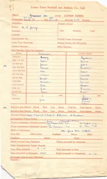Rotherham United A 29.1.1955 Match Paperwork & Correspondence