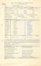 Huddersfield Town H 25.2.1956 Match Paperwork & Correspondence