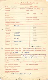 Sunderland A 7.3.1956 Match Paperwork