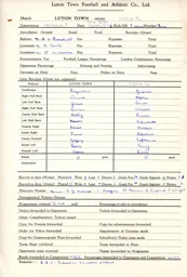 Bolton Wanderers H 10.3.1956 Match Paperwork