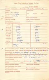 Arsenal A 31.3.1956 Match Paperwork