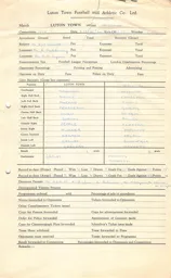 Arsenal H 8.12.1956 Match Paperwork