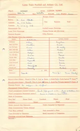 Arsenal A 9.3.1957 Match Paperwork