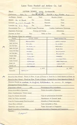 Portsmouth H 20.3.1957 Match Paperwork