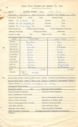 Aston Villa H 18.1.1958 Match Paperwork