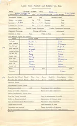 Reading H 31.3.1958 Match Paperwork