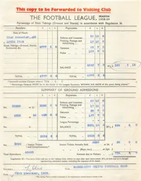 Manchester United A 22.11.1958 Match Paperwork & Correspondence