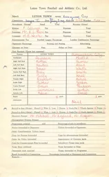 Birmingham City H 3.1.1959 Match Paperwork