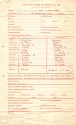 Blackburn Rovers A 20.4.1959 Match Paperwork & Correspondence