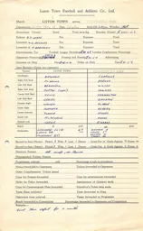 Huddersfield Town H 2.9.1961 Match Paperwork