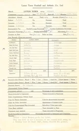 Walsall H 17.11.1962 Match Paperwork