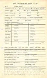 Swindon Town H 26.1.1963 Match Paperwork & Correspondence