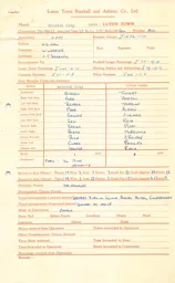 Bristol City A 13.3.1965 Match Paperwork