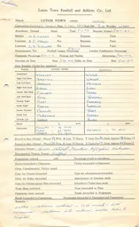 Reading H 3.4.1965 Match Paperwork
