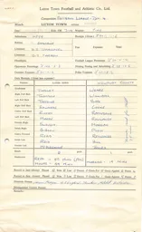 Newport County H 4.9.1965 Match Paperwork