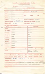 Lincoln City A 27.11.1965 Match Paperwork & Correspondence