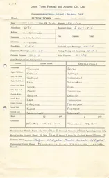 Hartlepools H 12.2.1966 Match Paperwork