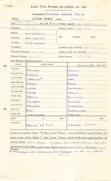 Colchester United A 11.4.1966 Match Paperwork
