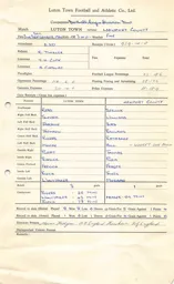Newport County H 3.9.1966 Match Paperwork