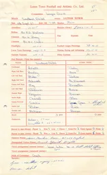 Southend United A 4.9.1967 Match Paperwork