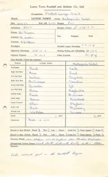 Hartlepools H 9.9.1967 Match Paperwork