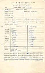 Workington H 11.11.1967 Match Paperwork