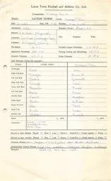 Swansea Town H 15.11.1967 Match Paperwork
