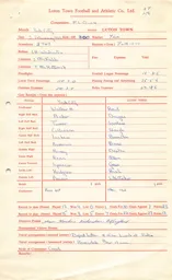 York City A 3.2.1968 Match Paperwork & Correspondence
