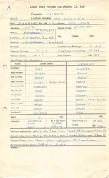 Lincoln City H 24.2.1968 Match Paperwork