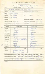 Port Vale H 9.3.1968 Match Paperwork