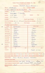 Workington A 6.4.1968 Match Paperwork