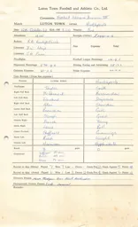 Hartlepools H 12.10.1968 Match Paperwork