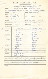 Swindon Town H 9.11.1968 Match Paperwork